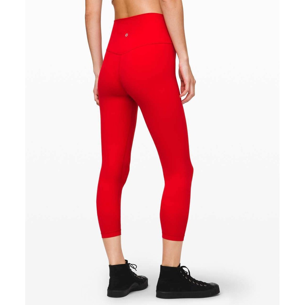 Lululemon Womens Align Pant II 25" High Rise Leggings Dark Red Size 4 Activewear